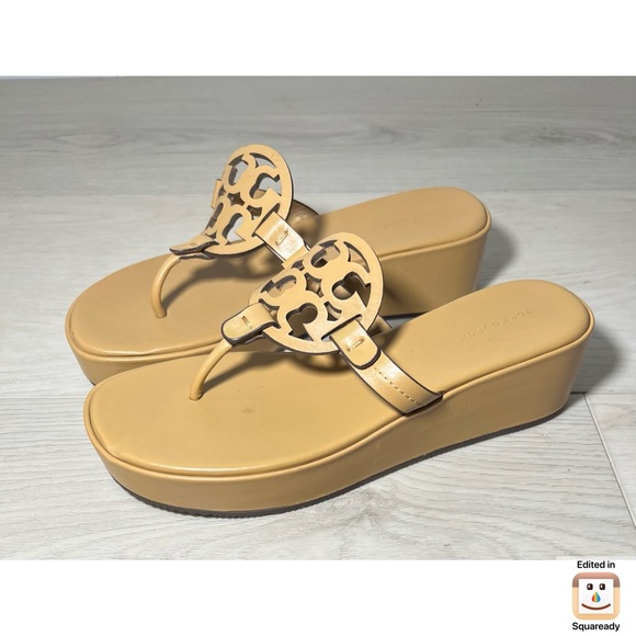 Tory Burch - Miller Platform Wedge Flip Flop Sz 8 - Picture 5 of 12